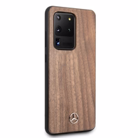 Mercedes Wood Line Walnut viedtālruņa apvalks Samsung Galaxy S20 Ultra – brūns