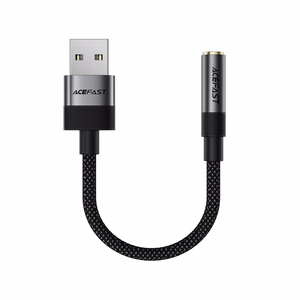Acefast J13 USB-A uz 3.5mm mini jack adapteris - melns