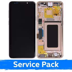 LCD Displejs Saderīgs ar Samsung G965 S9 Plus Ar Frame / Sunrise Zeltains / (Service Pack)