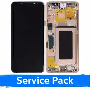 LCD ekrāns saderīgs ar Samsung G965 S9 Plus ar rāmi / Sunrise Gold / (Service Pack)