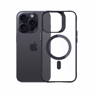 3mk Satin Armor MagCase ar MagSafe iPhone 15 Pro Max - caurspīdīgs ar melnu rāmi