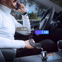 Auto lādētājs Joyroom "JR-CL25" Melns 17W (2xQC3.0 / ar LED Lighting) + "Lightning" kabelis 150cm