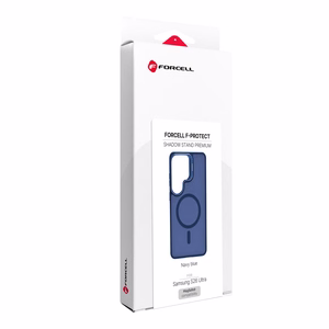 Maciņš priekš Samsung S26 ULTRA Forcell F-Protect Shadow Stand Premium saderīgs ar MagSafe tumši zils