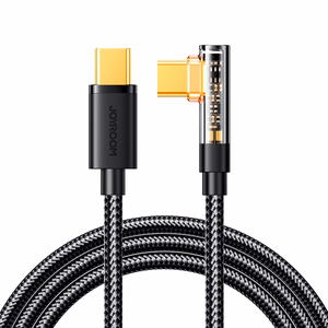 Joyroom spēļu kabelis S-CC100A6 USB-C (leņķveida) / USB-C (taisns) 100W 1.2m - melns