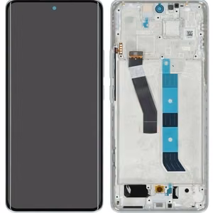 Oriģināls sudraba krāsas Xiaomi Poco M8 5G displeja modulis ar skārienpaneli un rāmi (servisa iepakojums)