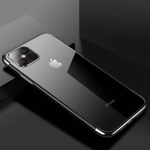 Clear Color case TPU gel cover with a metallic frame for Xiaomi Redmi Note 11S / Note 11 black