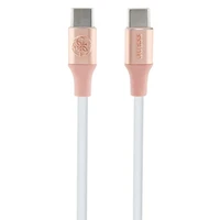 Guess Ebossed Logo USB-C / USB-C kabelis 1,5 m ar ātru uzlādi - rozā krāsā