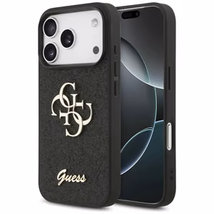 Guess Fixed Glitter Big 4G чехол для iPhone 17 Pro - чёрный