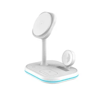 Tech-Protect QI15W-A27 3-in-1 indukcijas lādētājs ar MagSafe statīvu viedtālrunim / Apple Watch / AirPods - balts
