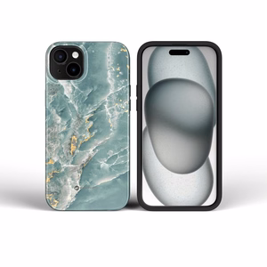 Case for iPhone 15 PRO MAX Forcell F-Protect Mirage compatible with Magsafe Military Drop-Test green marble