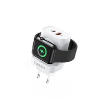 VEGER ceļojumu lādētājs USB A + Type C + bezvadu lādētājs saderīgs ar Apple Watch PD QC3.0 3A 25W W002E balts