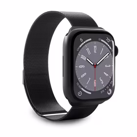 Puro „MILANESE“ siksniņa Apple Watch 42 / 44 / 45 / 49 mm – melnā krāsā