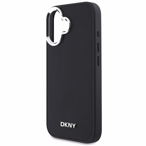 DKNY Vienkāršs sudraba logotips magnētiskais iPhone 16 viedtālruņa apvalks - melns