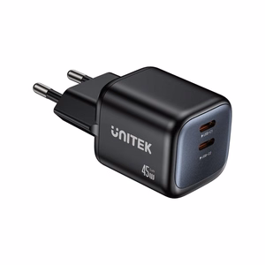 Unitek GaN tīkla lādētājs 45W 2x USB-C PD 3.0 QC