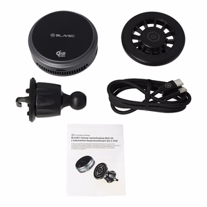 Blavec Car holder BHC-05 Qi2.2 25W magnetically detachable with induction charging and active cooling to airvent (BHC05-MWIB) black