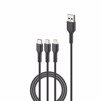 FONENG kabelis X36 3in1 3A 1.2M melns