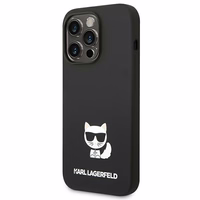 Karl Lagerfeld KLHCP14XSLCTBK iPhone 14 Pro Max 6.7 "cietais apvalks melns / melns Silikona Choupette Ķermenis