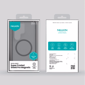 Nillkin Super Frosted Shield Pro magnētiskais MagSafe saderīgs maciņš priekš Samsung Galaxy S26 Ultra caurspīdīgi melns