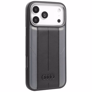 Audi A6 sintētiskā āda MagSafe viedtālruņa apvalks iPhone 17 Pro Max - melns