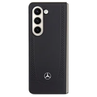 Mercedes ādas urbānais viedtālruņa apvalks Samsung Galaxy Z Fold 5 - melns
