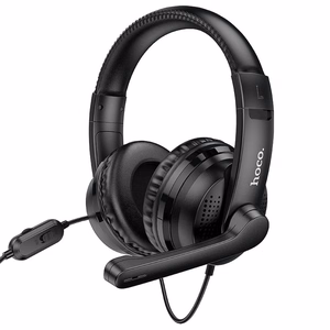 HOCO vadu austiņas Jack 3,5 mm ar mikrofonu W103 melnas