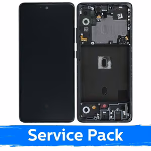 LCD displejs saderīgs ar Samsung A516 A51 5G ar rāmi / Prism Crush balts / (Service Pack)