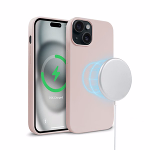 Crong Color Cover Magnetic MagSafe vāciņš ierīcei iPhone 15, smilšu rozā
