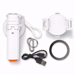 Blavec alumīnija selfiju kāts Coco PRO Mini P-01 Magsafe Auto pop četrkājis + tālvadības pults + turētājs 0,48 metri (SSCPMP01-MQHW048) balts