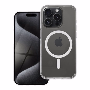 Maciņš priekš iPhone 15 PRO Forcell F-Protect Clear Hybrid Premium saderīgs ar Magsafe caurspīdīgs