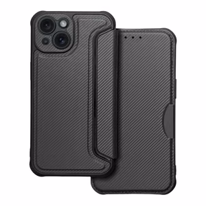 RAZOR grāmatas tipa viedtālruņa apvalks IPHONE 15 melns
