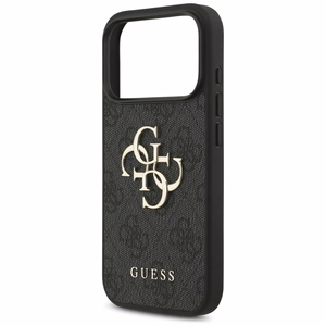 Guess PU 4G Metal Logo vāciņš Apple iPhone 18 Pro, pelēks