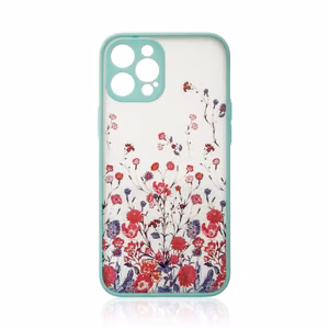 Dizaina apvalks iPhone 12 Pro Max ziedu apvalks gaiši zils