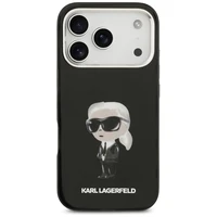 Karl Lagerfeld IML akvareļu Karl un logotipa magnētiskais viedtālruņa apvalks iPhone 17 Pro - melns