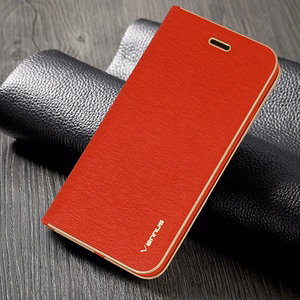 Vennus grāmatas tipa viedtālruņa apvalks ar rāmi Iphone 14 Pro Max sarkans