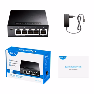 Cudy GS105 tīkla komutators Gigabit Ethernet (10/100/1000) melns