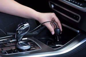 FORCELL F-ENERGY Carbon CC50-1AC automašīnas lādētājs USB A ar kabeli Type C PD QC3.0 3A 38W melns
