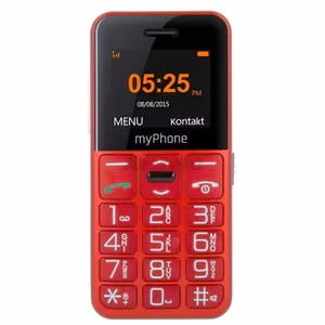 myPhone Halo Easy – pogu tālrunis, sarkans, 1.77 collu TFT, 24/32 MB, Single SIM, Bluetooth, 0.3 MP kamera, 1000 mAh