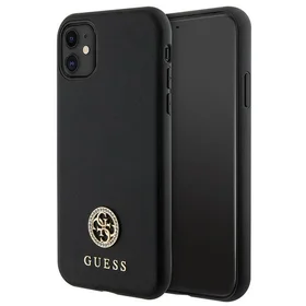 Guess Strass Metal Logo viedtālruņa apvalks iPhone 11 / Xr 6.1" - Melns