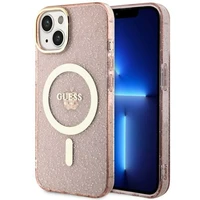 Guess GUHMP14MHCMCGP iPhone 14 Plus 6.7" rozā/rozā cietais apvalks Spīdums Zelts Magnētiskais