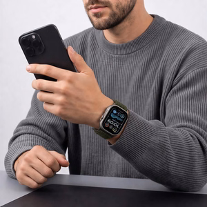 Tech-Protect Nylon Sport neilona sporta siksniņa Apple Watch 44 / 45 / 46 / 49 mm, tumši zaļa