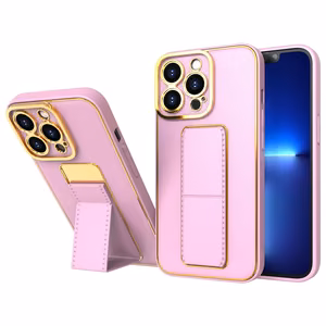 Чехол New Kickstand для iPhone 13 Pro с подставкой розовый