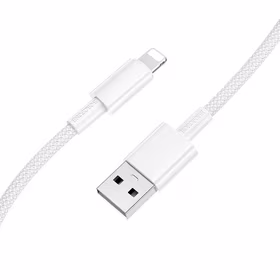 USB kabelis Borofone BX117 USB-A uz Lightning 1,0 m, balts