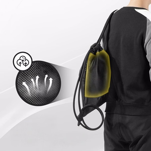 Rockbros D49-2 sporta mugursoma ar savelkamo auklu, rāvējslēdzēja kabatu un ventilējamu muguru 9 l - melna