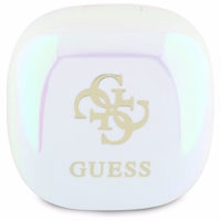 Guess Bluetooth austiņas GUTWSJ144ESH TWS + dokstacija baltas/baltas varavīksnes 4G drukāts logotips