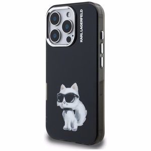 Karl Lagerfeld IML Aquarelle Choupette & Logo iPhone 16 Pro macins - melns