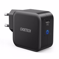 Choetech GaN USB C tipa sienas lādētājs 61W Power Delivery melns (Q6006)