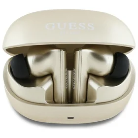 Guess Bluetooth austiņas GUTWST88MCTGD TWS + dokstacija zeltainas/zeltainas kapsula drukāts logotips