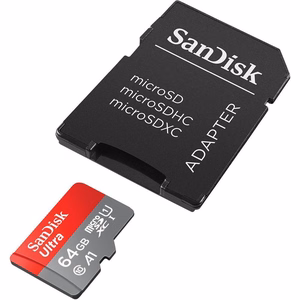SanDisk atmiņas karte Ultra Android microSDXC 64GB 140MB/s A1 Cl.10 UHS-I + adapteris
