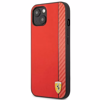 Ferrari FESAXHCP13SRE iPhone 13 mini 5.4" sarkans/sarkans cietais apvalks On Track Carbon Stripe