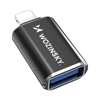 Wozinsky WALA-01 Lightning uz USB-A OTG adapteris – melns